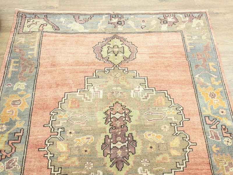 Turkish Hand-woven Wide Runner 5.4x12.6 Vintage Oushak Large Hallway Rug gallery