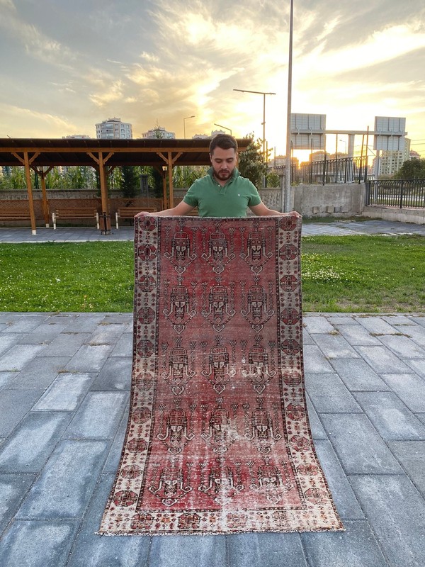 3.4x6.5 Medium Vintage Persian Wool Rug gallery
