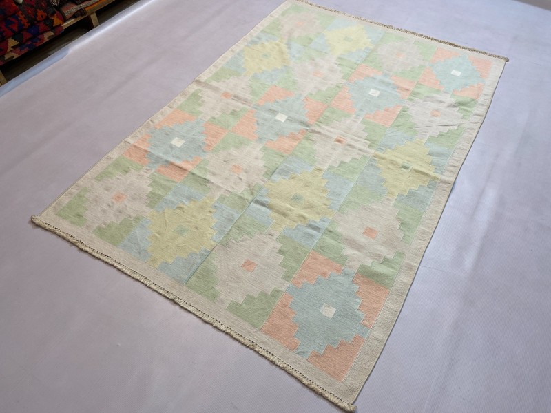 4x6 ft Geometric Tribal Antique Flatweave Turkish Oriental Dining Room Kilim Rug gallery