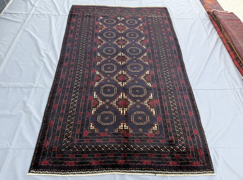 Blue Antique Afghan Baluchi Rug 5x8 Hand Knotted Persian Style Oriental Carpet gallery
