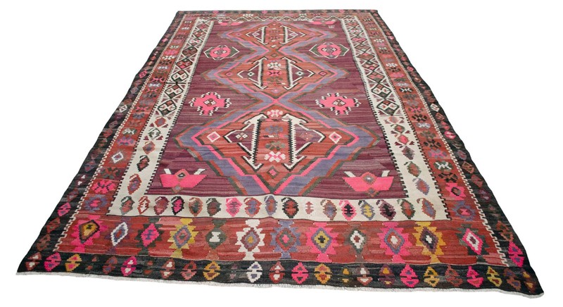 Vintage Turkish Rug Handmade Extra LARGE Rug Tribal Kilim Area Rug 8x14 ft Aprox gallery