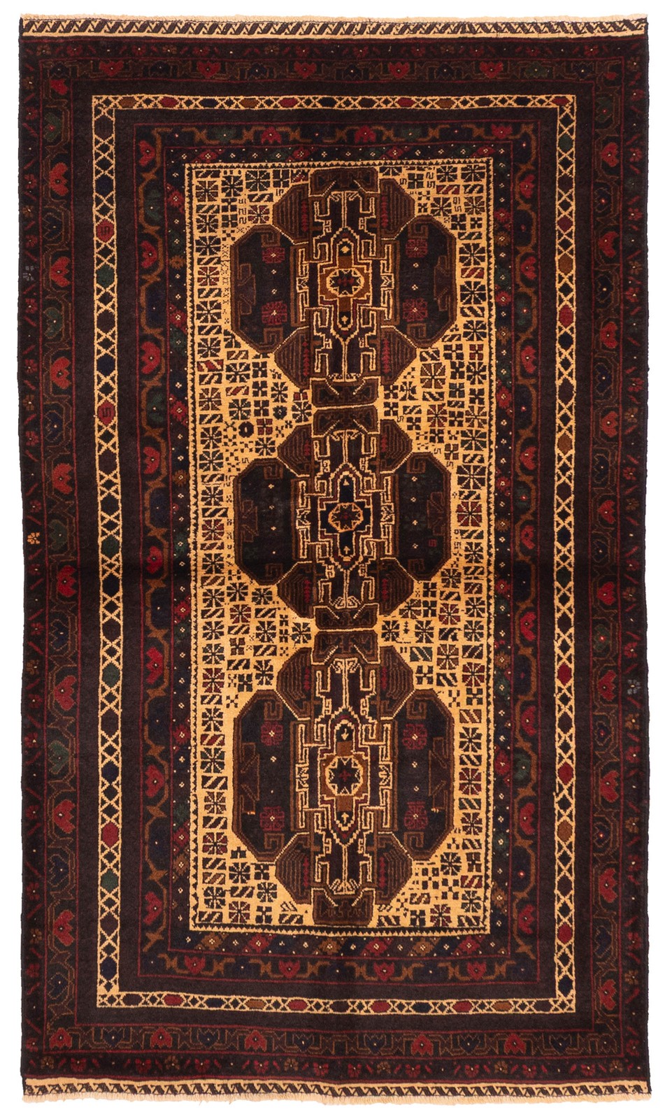 Vintage 3'8" x 6'4" Traditional Hand Knotted Vegetable Dye Wool Area Rug gallery
