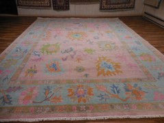 Bohemian Oushak Rug, Oushak Turkish Rug, Hand Made Contemporary Rug 9×12 Ft