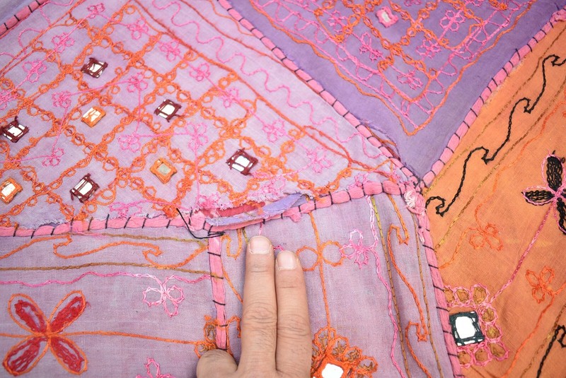 Pakistan Textile Bed Cover 75'' x 86'' Home Decor Textile Distressed Bed Cover gallery