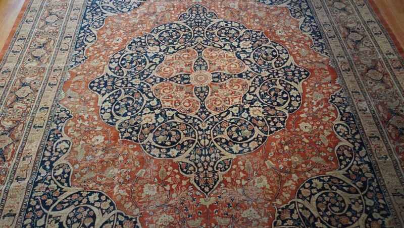 Antique 1880s Tabrizz Haj jalilii Hand Knotted Wool Oriental Rug 9' x 13' gallery