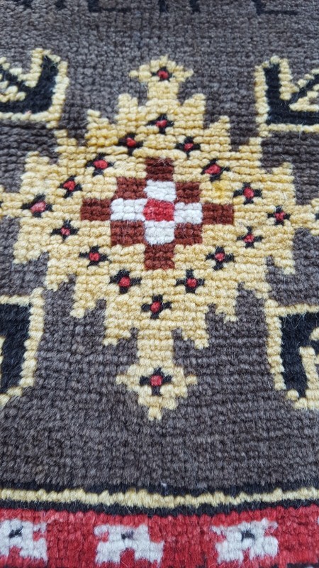 SQUARE Antique Rug Flowers Handmade Wool Rug Antiq Lotus Motif FREE SHİPPİNG .! gallery