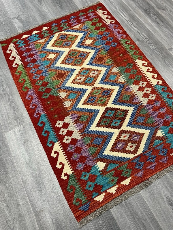 Vintage Kilim Traditional Hand Made Oriental Wool Kilim 5ftx3.2ft 151cmx100cm gallery