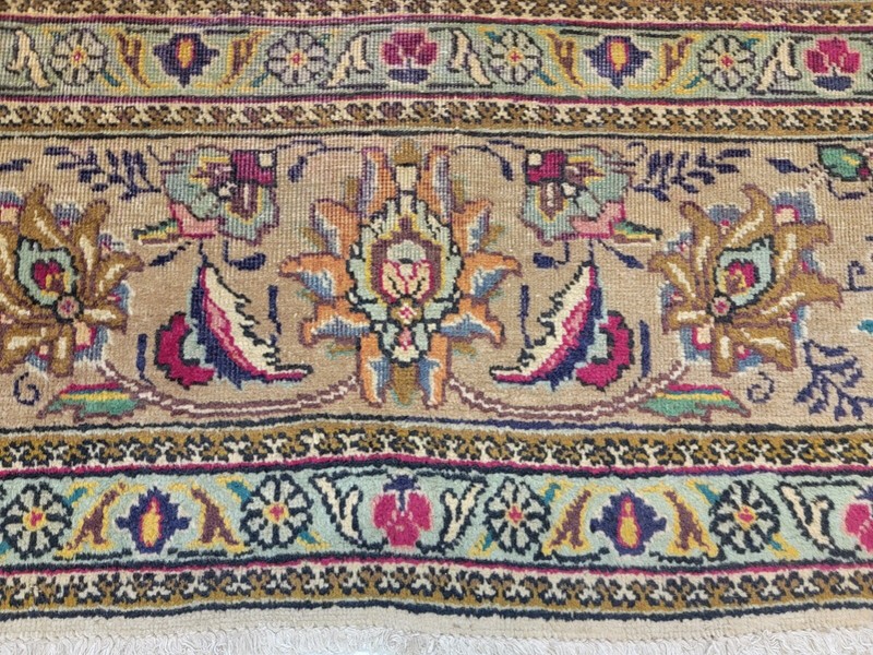 Antique Oriental Hand-Knotted Wool Area Rug Ivory/Red/Blue 9'10" x 15'7" gallery