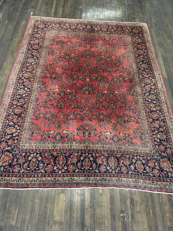 Remarkable Antique Kashann Rug C.1900 Very Fine Weave All Veggie dyes 8’7x11’3 gallery
