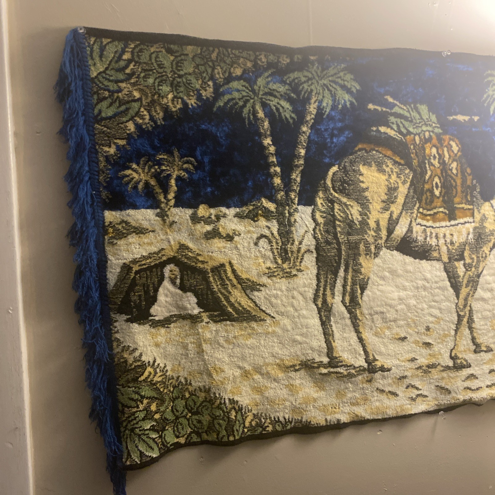 Velvet Tapestry Wall Hanging Rug Vintage Middle Eastern Arabic Desert Camel gallery
