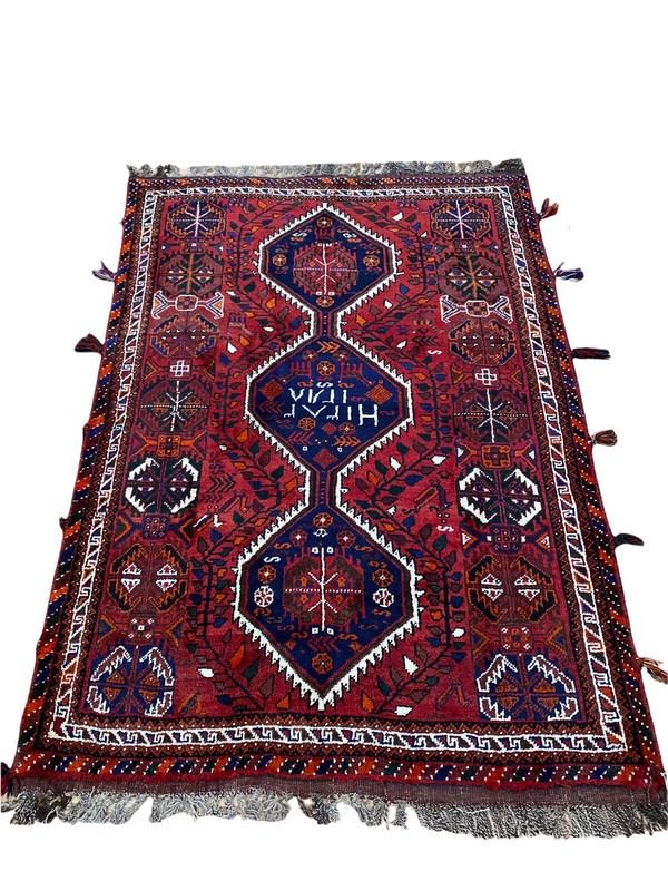 Authentic Dated Handknotted area Rug 4’X6’ Shira z Caucasian, Vegetable Dye wool gallery