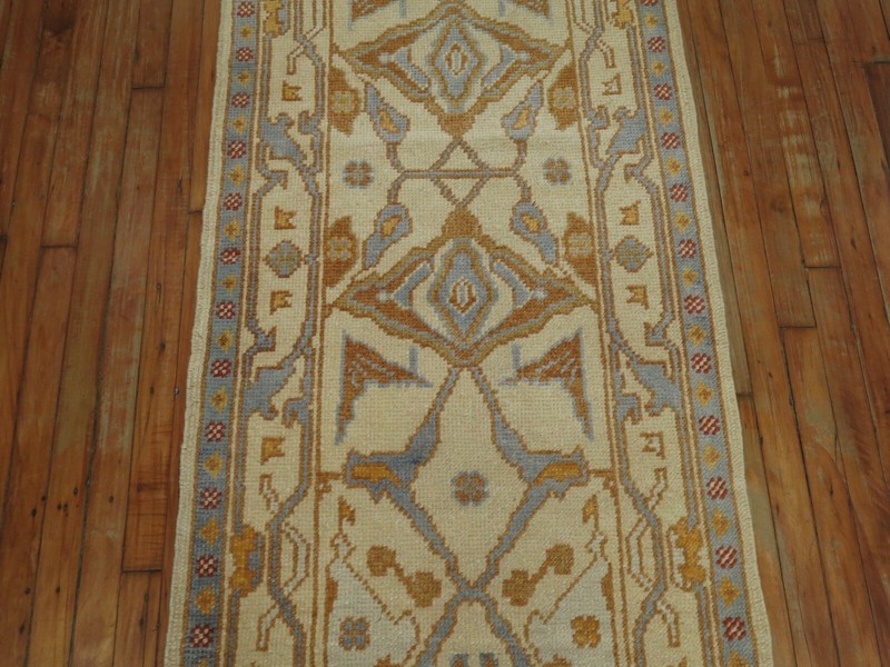 Modern Unique Turkish Oushak Ushak Rug Runner 2'8''x16'8'' gallery