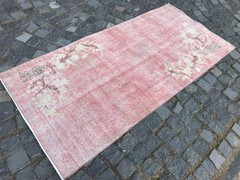 Turkish Vintage Rug Handmade Wool Rug Bohemian Runner Rug Home Rug2,9 x 6,2 ft