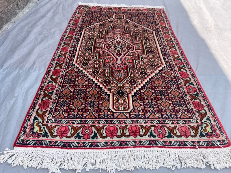 Pink Turkish Vintage Hand Knotted Geometric Tribal Medallion Moss Rug 2'6x4'5 gallery