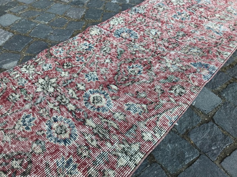 Bohemian Runner Rug, Turkish Vintage Rug, Handmade Wool Rug, 1,9 x 11, ft gallery