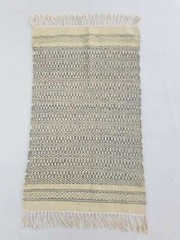 Vintage Handmade Traditional Geometric Grey Beige Kilim Rug Carpet 111x68cm