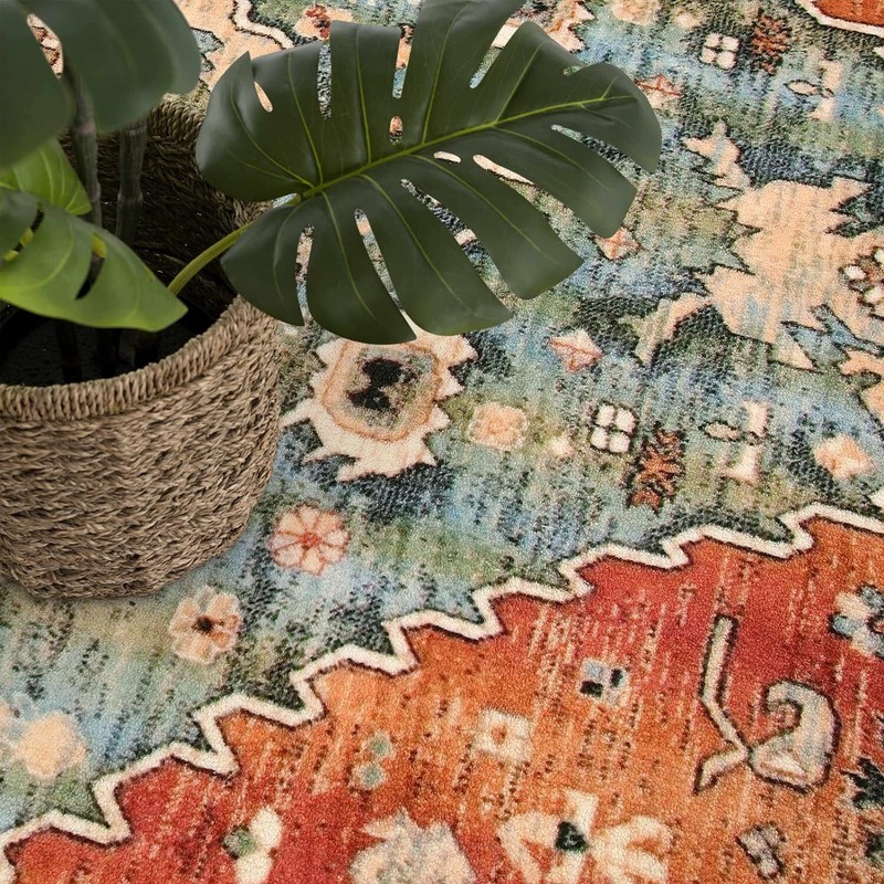 Lahome Boho Tribal Area Rug 2X3 Persian Distressed Small Entryway Rug Doormat Bo gallery