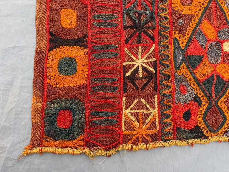 Vintage Afghan Hand Woven Sumak Kilim Rug 2.8x4.6 ft Colorful Tribal Wool Carpet gallery