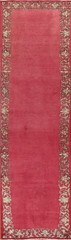 Bordered Fuchsia Runner Rug 3×12 Vintage Traditional Handmade Wool for Hallway