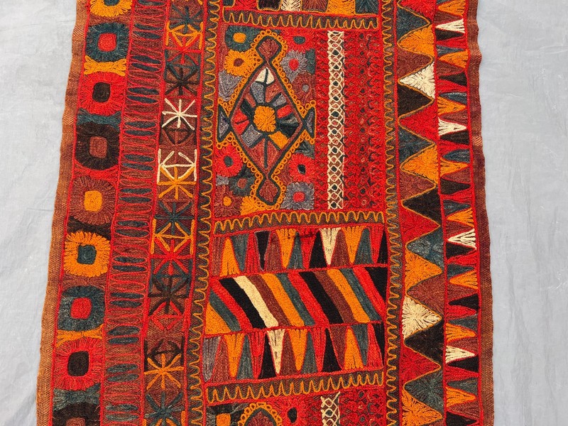 Vintage Afghan Hand Woven Sumak Kilim Rug 2.8x4.6 ft Colorful Tribal Wool Carpet gallery