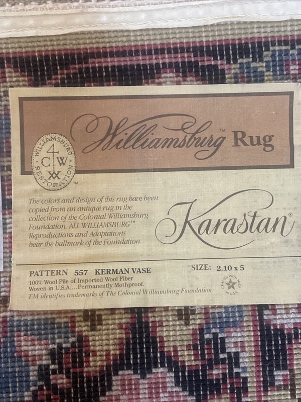 Karastan Wool Rug 2'10" x 5' Multicolor Pattern #557 Pink gallery