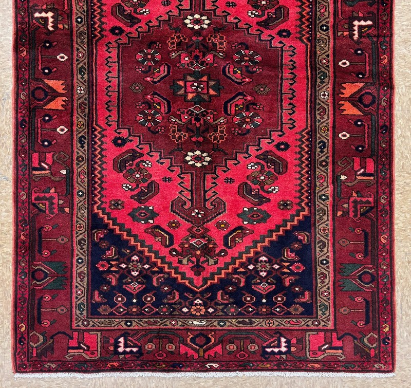 Vintage 5x7 Zanjan Hand Knotted Wool Oriental Area Rug Red Tribal Geometric Boho gallery