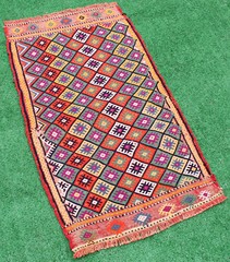 Turkish Kilim Rug 19”x35” Hand Woven Sivas Mini Cicim Kilim 50x90cm Chair Rug