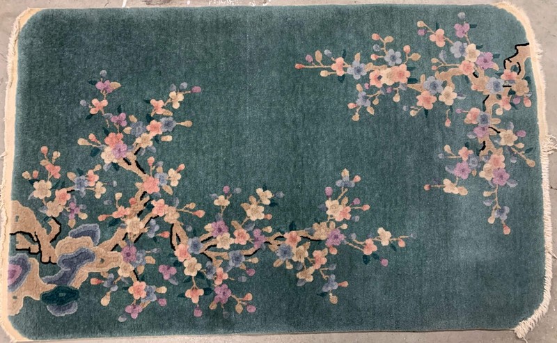 Handmade antique Art Deco Chinese rug 3.1' x 4.10' (94cm x 151cm) 1920s - 1B927 gallery
