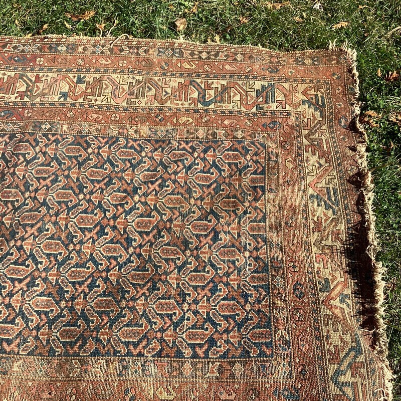 Vintage Antique Rug 68" x 52" Geometric Muted Colors gallery