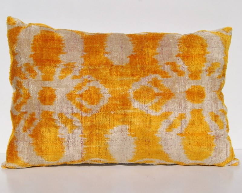 21x15 yellow handmade case 4 rectangle pillows cushion uzbec silk velvet pillows gallery
