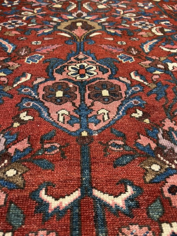 1920 Antique Hand Knotted Vintage Village Floral Area Rug Vegetable Dye 4’x6’4 gallery