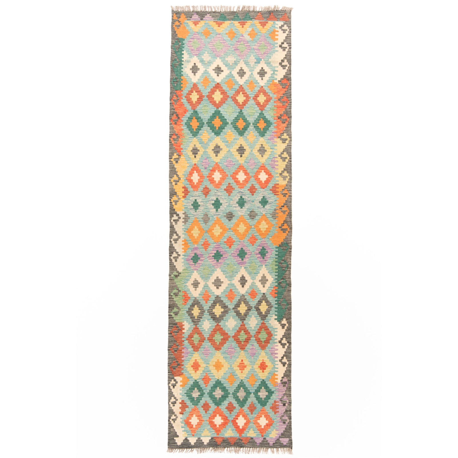 Kelim Afghan 288X83 Cm Handwoven Oriental Carpet Rug Runner gallery