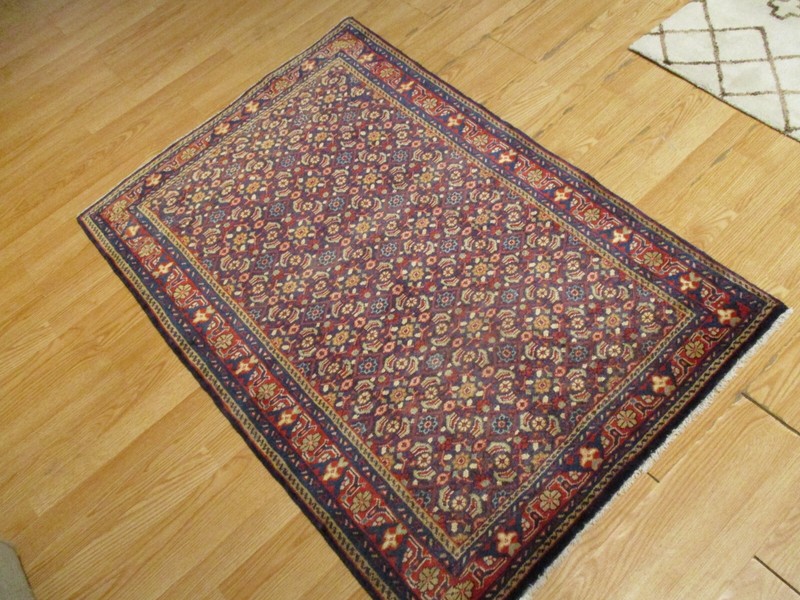 ESTATE 3x5 CIRCA 1960 TRIBAL MAHI VEGETABLE-DYE HANDMADE-KNOTTED WOOL RUG 583383 gallery