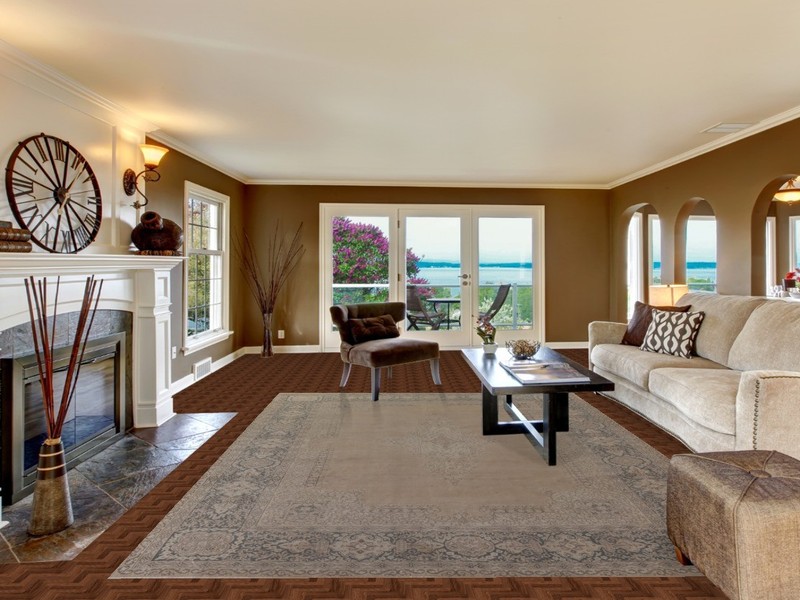 Living Room Semi-Antique Area Rug 8x13 Wool Hand-made Traditional Medallion Rug gallery