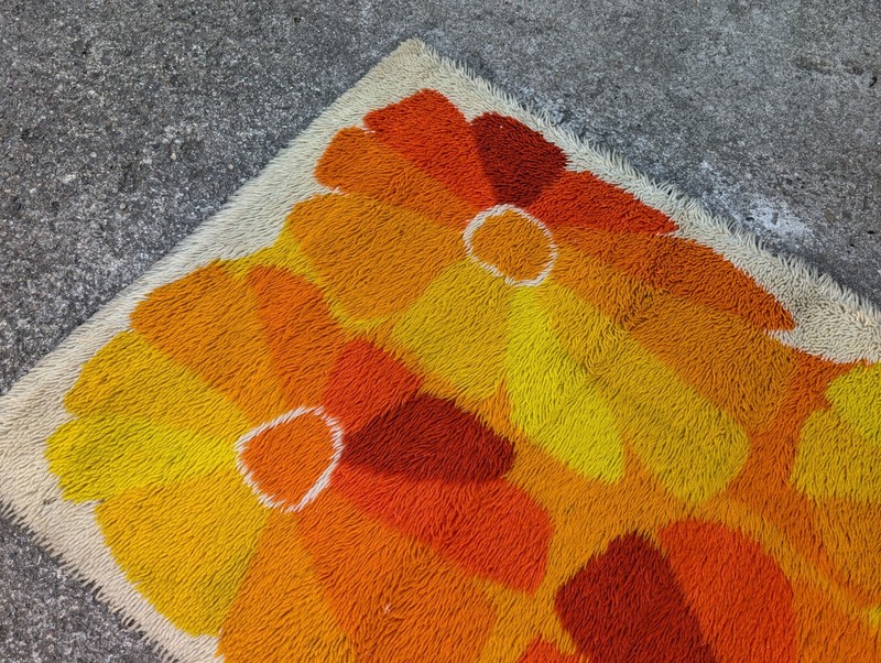 Vintage Carpet Rug Shag 150 X 90 70S Space Age Op Art Retro Bridge K43 gallery