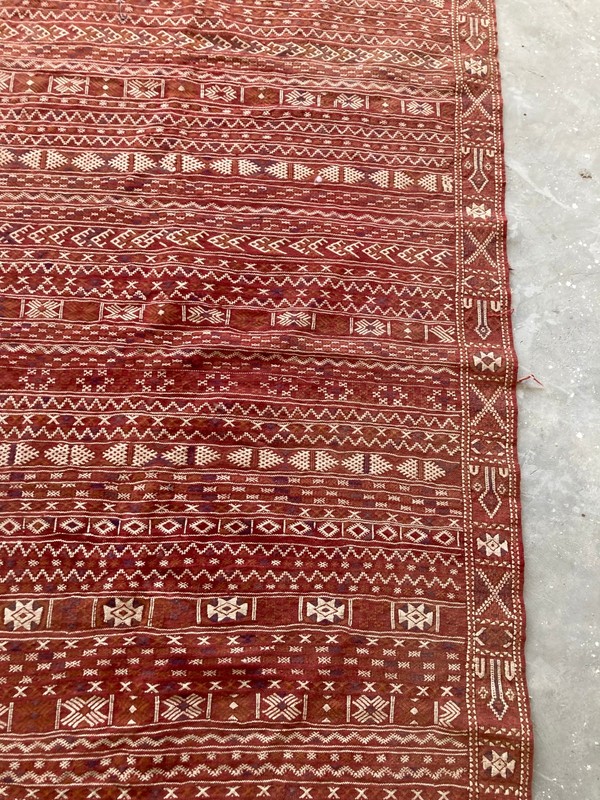 Vintage Traditional Handmade Beautiful Moroccan Kilim Floor Rug Carpet 234x138cm gallery