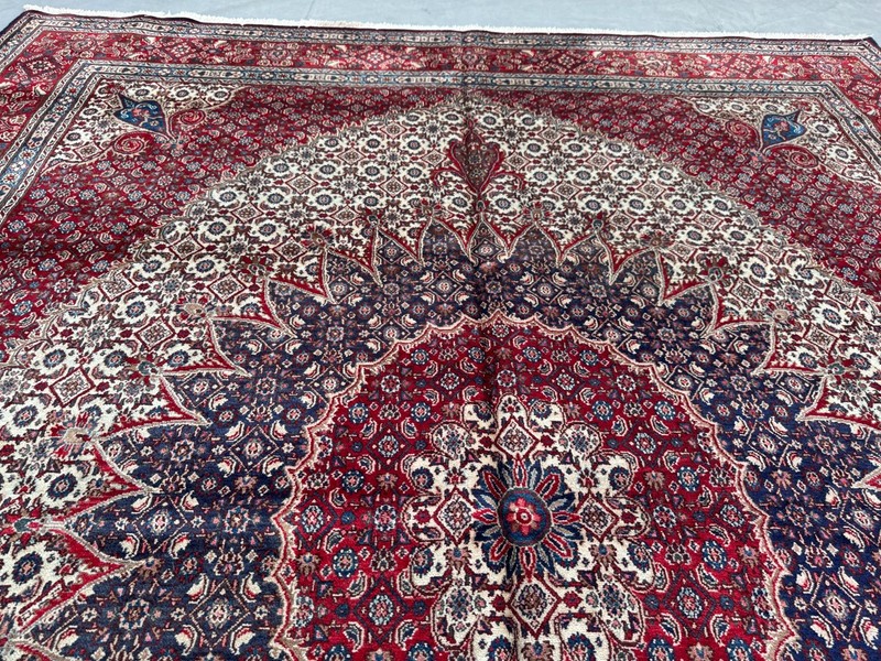 Vintage Turkish Inspired Oversized Caucasian Medallion Rug, Red Palace Size Rug gallery