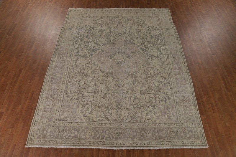 Distressed Wool Classic Area Rug 10x13 Muted Vintage Hand-made Room Size Carpet gallery