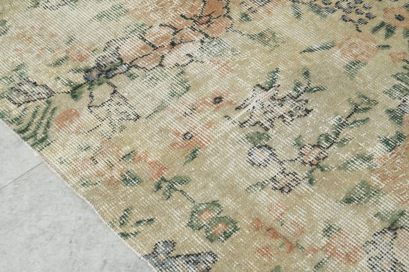 4x8 rug, handmade vintage turkish rug, muted oushak wool rug, neutral carpet,31 gallery