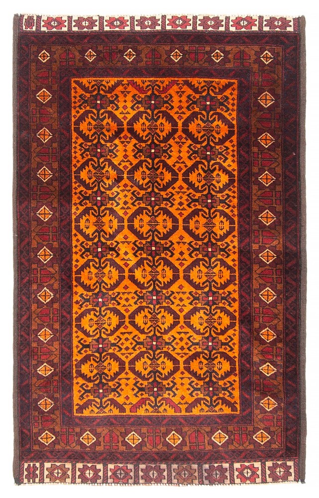Vintage Oriental Hand-Knotted Carpet 2'11" x 4'8" Traditional Wool Area Rug
