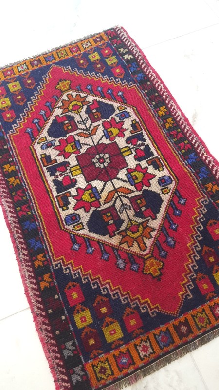 2x3 Medium Vintage Carpet Rug, Handmade Front Door Rug, Corridor Rug Cushion Rug gallery