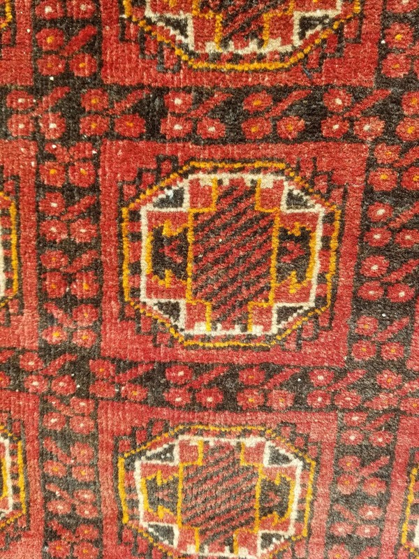 Vintage Distressed Hand Made Traditional Oriental Wool Maroon Rug 9.3x2.9ft gallery