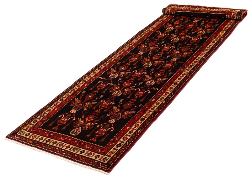 3'8" x 12'7" Vintage Hand-knotted Runner Rug Traditional Oriental Wool Carpet gallery