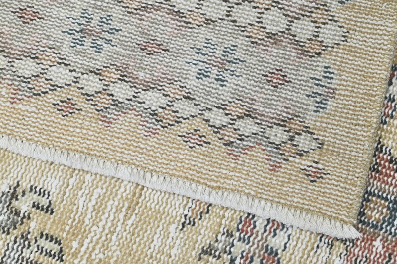 Oushak Turkish Vintage Rug 4x7 Kilim Rug Anatolian Handmade Boho Decor BEIGE gallery
