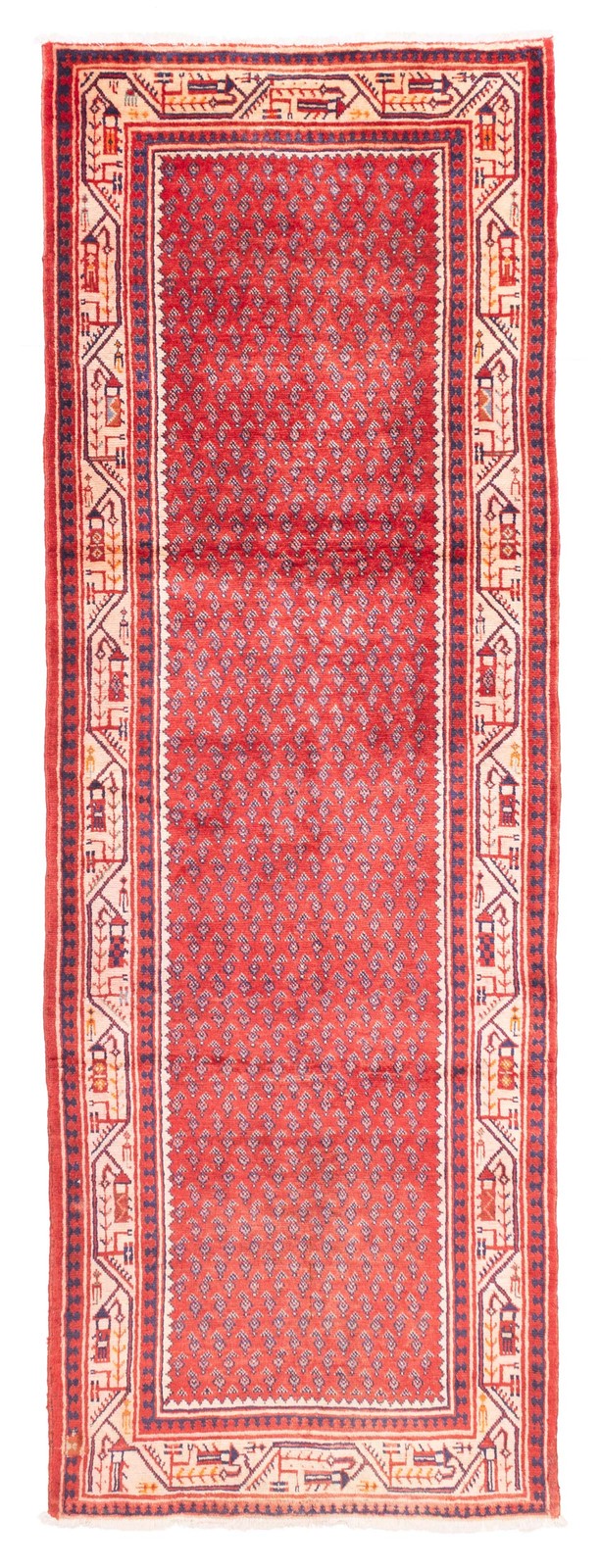 3'5" x 9'11" Vintage Hand-knotted Runner Rug Traditional Oriental Wool Carpet gallery