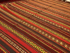360 X 170 cm Stunning Vintage Ghajari Shall Uzbek Sofrah Kilim Embroidered Kilim