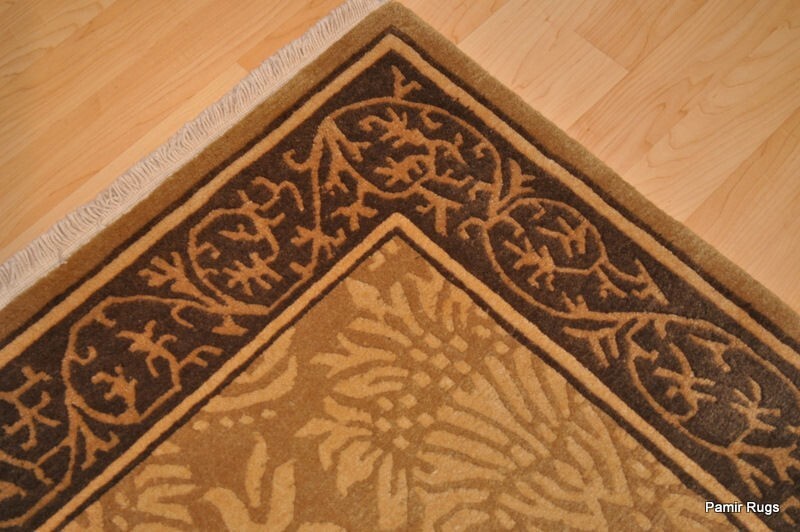 ON SALE hand-knotted wool rug GRAY OLIVE GREEN BEIGE Brown *Tibetan Rug* #1149 gallery