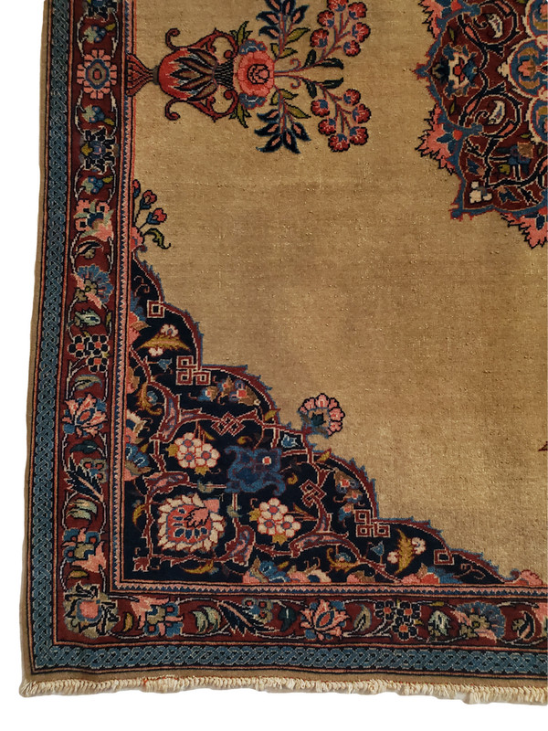 Plush KASHANN Square rug Medallion Beige - 4'4" x 4'5" gallery