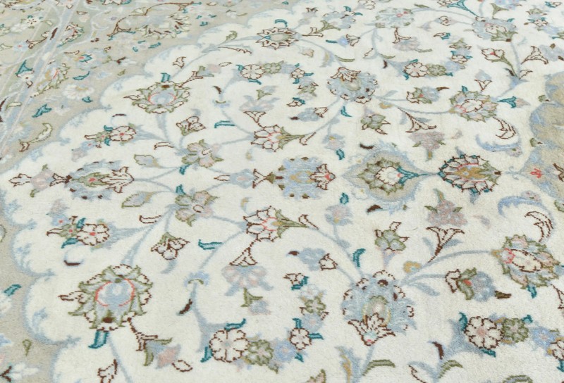 7x10 Floral Traditional Cream Wool Oriental Rug Vintage Hand-Knotted 6'5 X 9'7 gallery