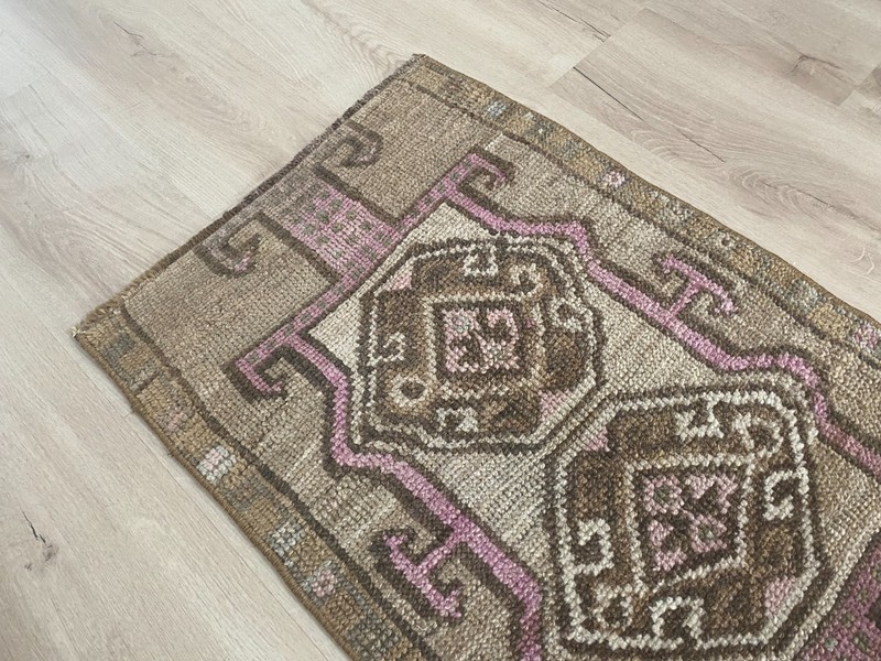 Vintage Turkish Accent Rug 1.7x2.6 Ft Handmade Wool Entryway Area Rug Decor gallery